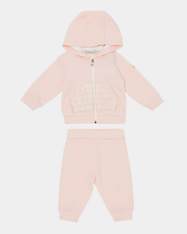 Girl's Two-Piece Logo-Embroidered Set, Size 3M-3